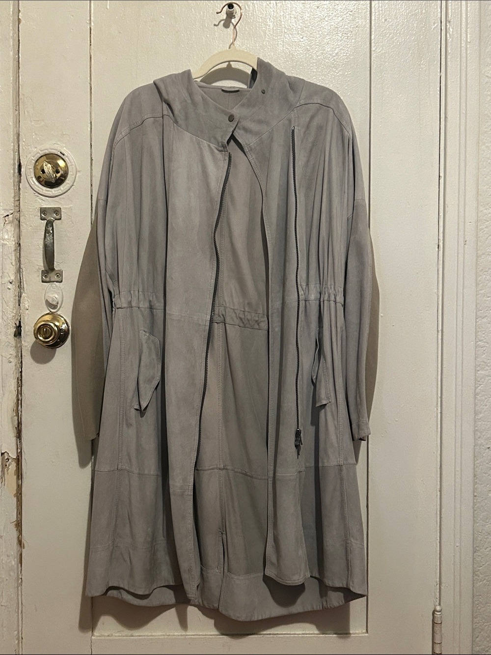 Brunello Cucinelli Light Gray Hooded Trench Coat